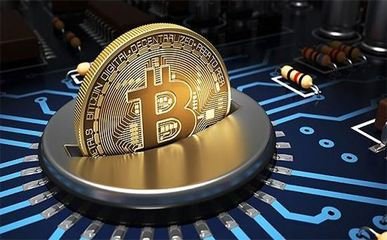 Large-scale mining farm with rows of mining rigs under operation