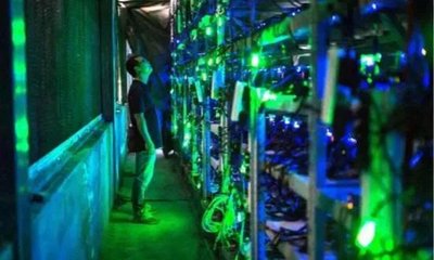 A picture of a Mining farm affected by rising energy prices, highlighting the contrast between the potential and the current reality