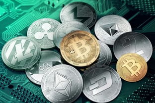 Bitcoin Cryptocurrency coin logo on a circuit board background.